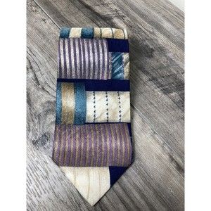 Funky colorful abstract Stefano Milano Italian 100% silk men’s neck tie